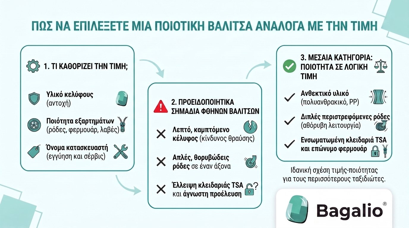 Ινφογράφημα: Πώς να επιλέξετε βαλίτσα ανάλογα με την τιμή